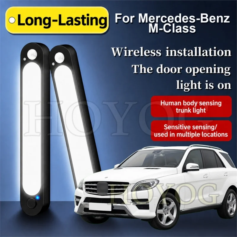 For Mercedes-Benz M-Class 1997-2015 Car Trunk Light LED Lamp Motion Sensor No Drilling Boot Cargo Light SUV Interior Cabin