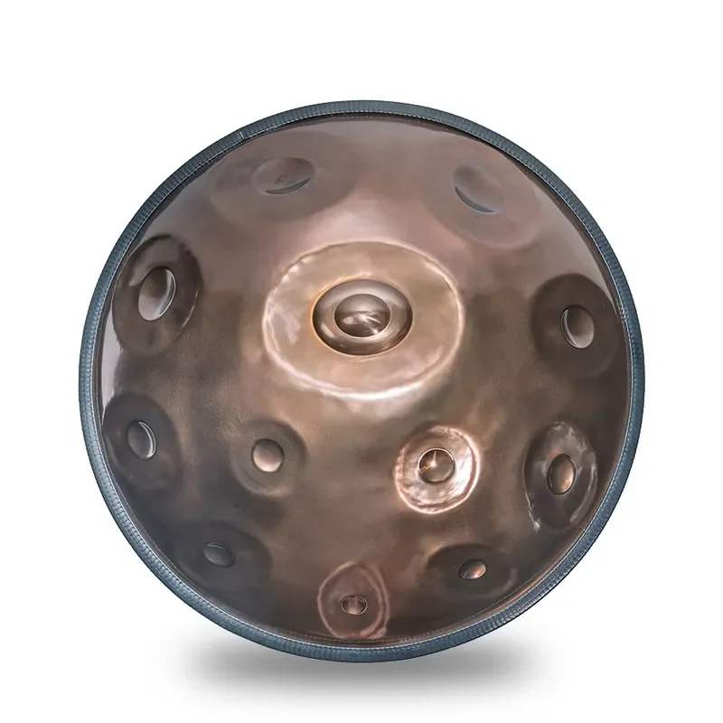 55cm Ash Wood Steel Tongue Drum 21 Notes Red Bronze Polished Surface Hand Pan Musical Instrument Rich Overtones for
