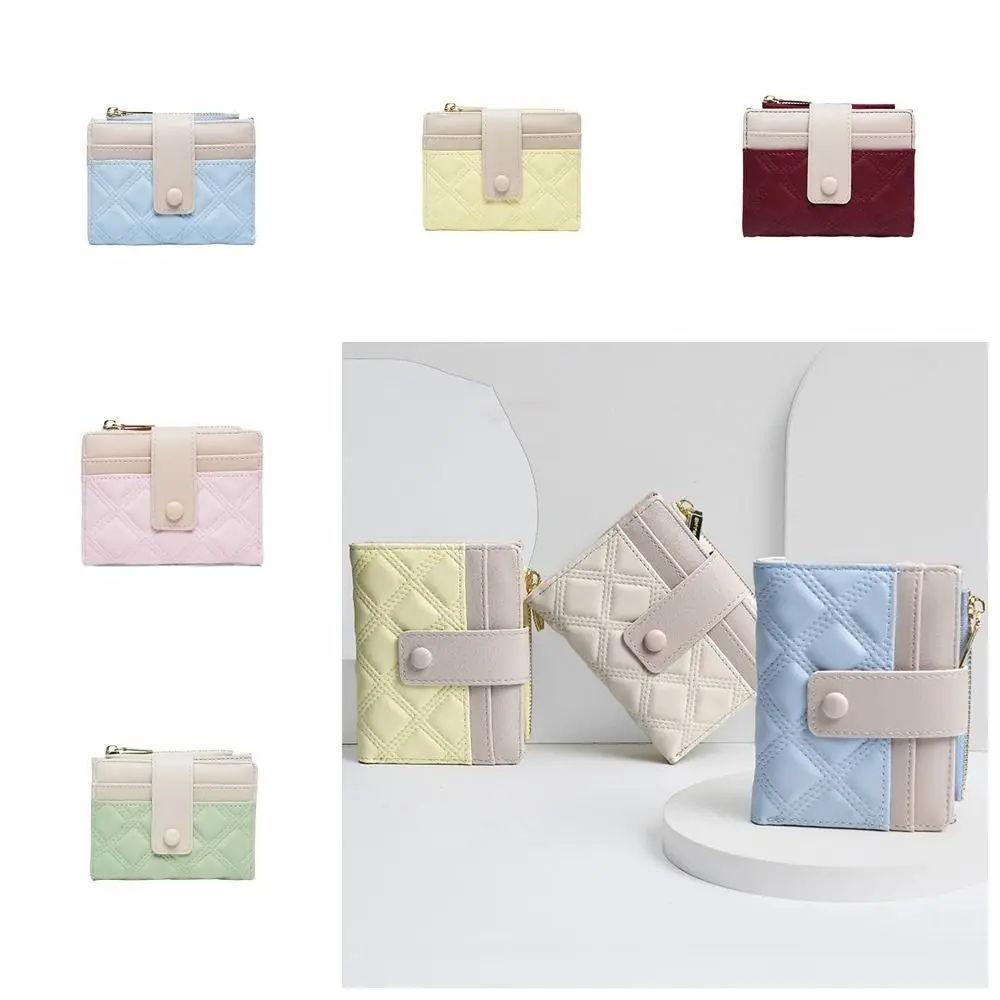 

Storage Bag Portable Cute Purses Multiple Card Slot Money Bag Short PU Wallet Zipper Candy Color Folding Coin Purse Girls
