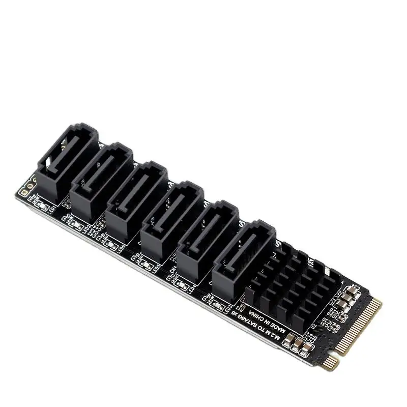 M.2 NVMe PCIe to SATA 3.0 Adapter Card 6Gbps High Speed Smart Indicator PCI-E M2 to SATA Expansion Converter Card