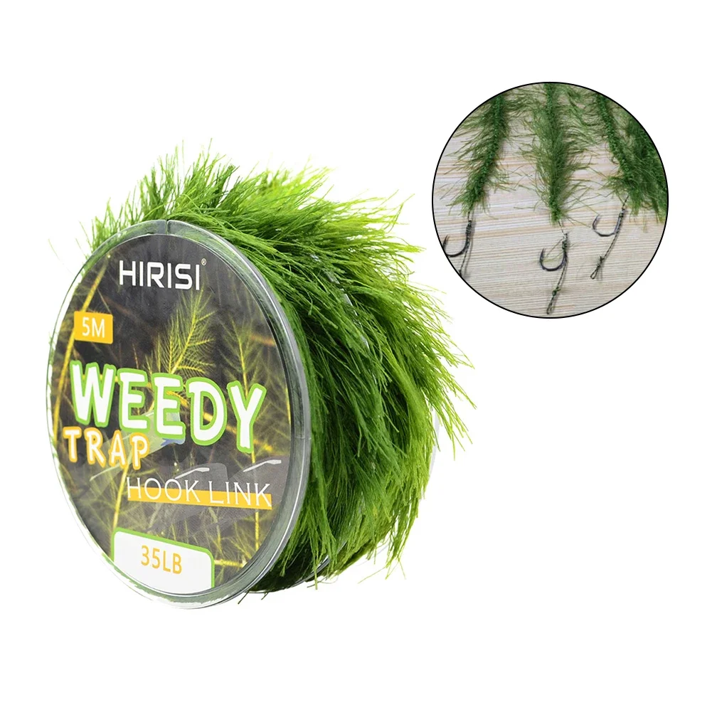 

5m Realistic Weed Carp Fishing Line Method Feeder Hair Rigs Carp Fishing Accessories Braid Soft Hooklink For Carp Coarse Tackle