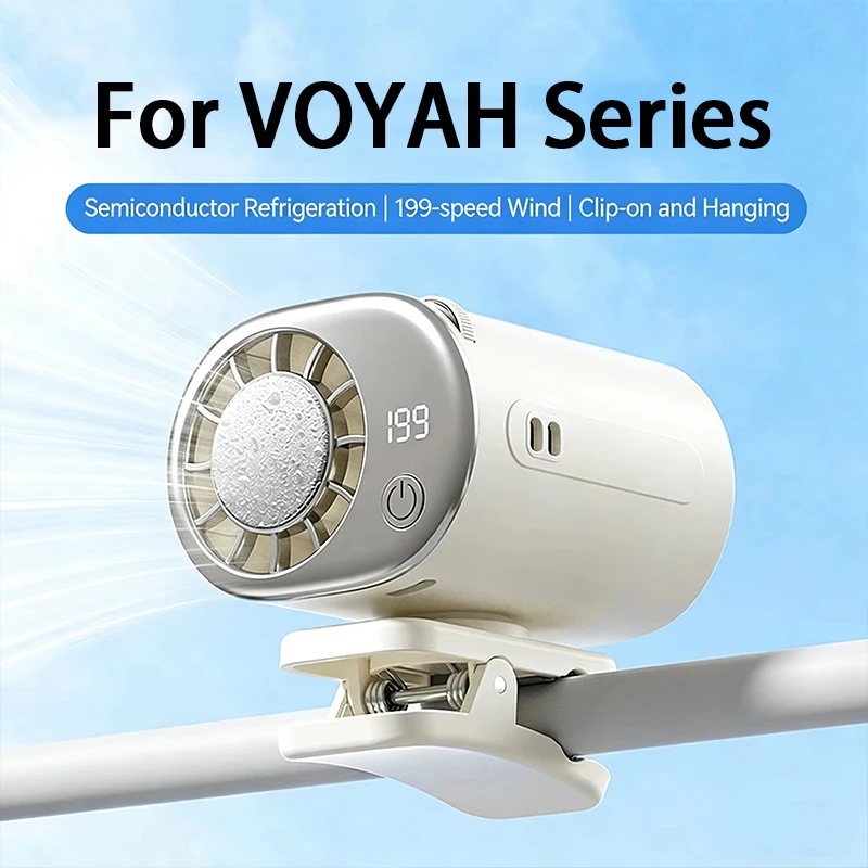 Ventilateur de voiture portable pour VOYAH Dreamer Courage FREE 360 °   Ventilateur électrique rechargeable USB, silencieux, mini-ventilateur à clipser n'importe où