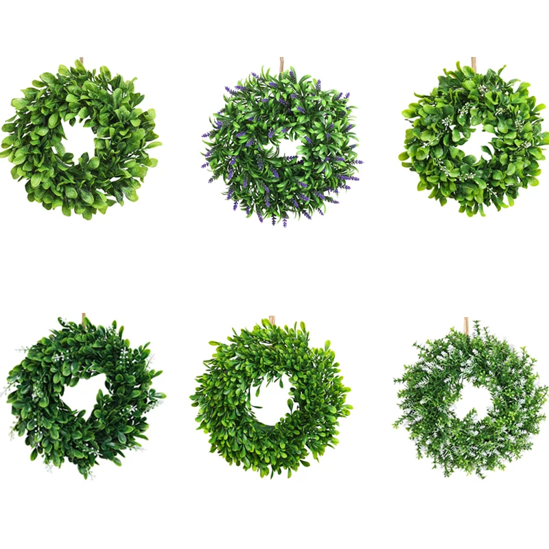 Door Simulation Plant Wreath Complimentary Twine + Hooks Simulation Greenery Hanging Decorations Home Combination