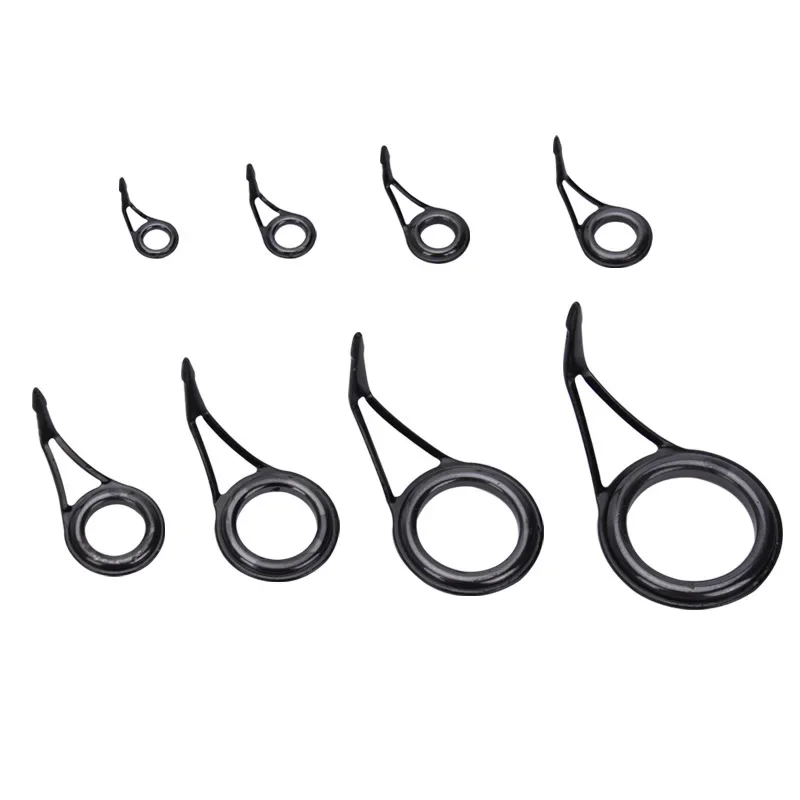 8pcs/set Mixed Size High carbon Top Rings steel guide eye wire ring wire passing ring fishing rod fishing gear accessories