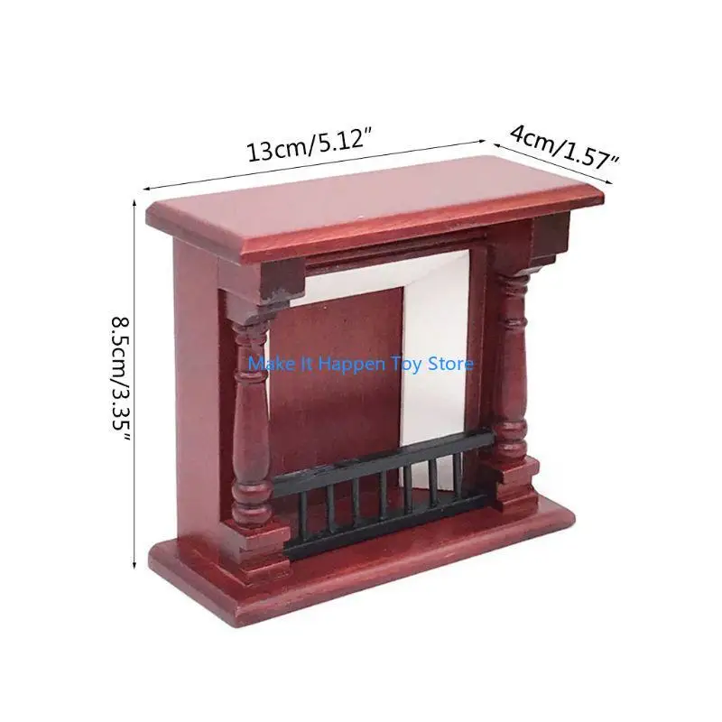 28ec 1:12 Dollhouse Mini Mahagoni Kamin Miniatursimulation Möbel Kinder tun für Spielzeugspielzeug DIY Accessoires