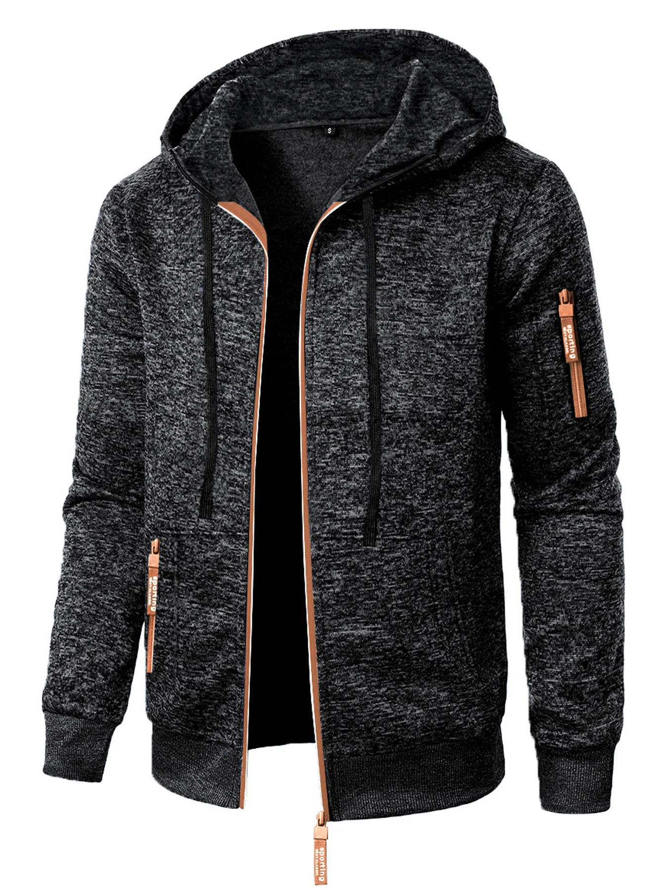 Men's Hoodies Autumn Winter Solid Zip Up Hoodie Men Sweatshirts Cardigans Long Sleeve Hooded Sweatshirt Men Hoody Outerwear
