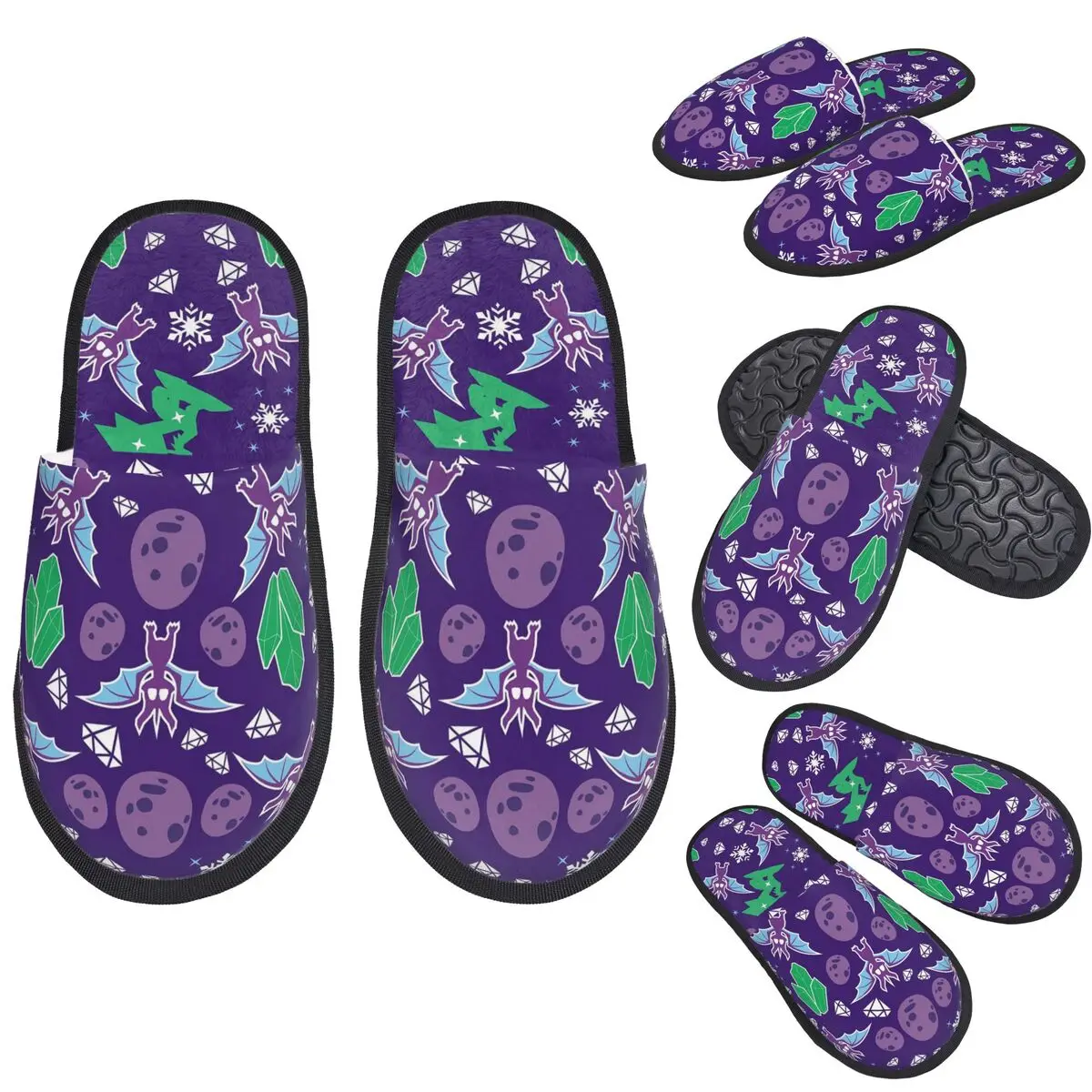 Custom Ice Spyro Slippers Memory Foam Warm Soft Women House Slipper Bedroom Fluffy Shoes