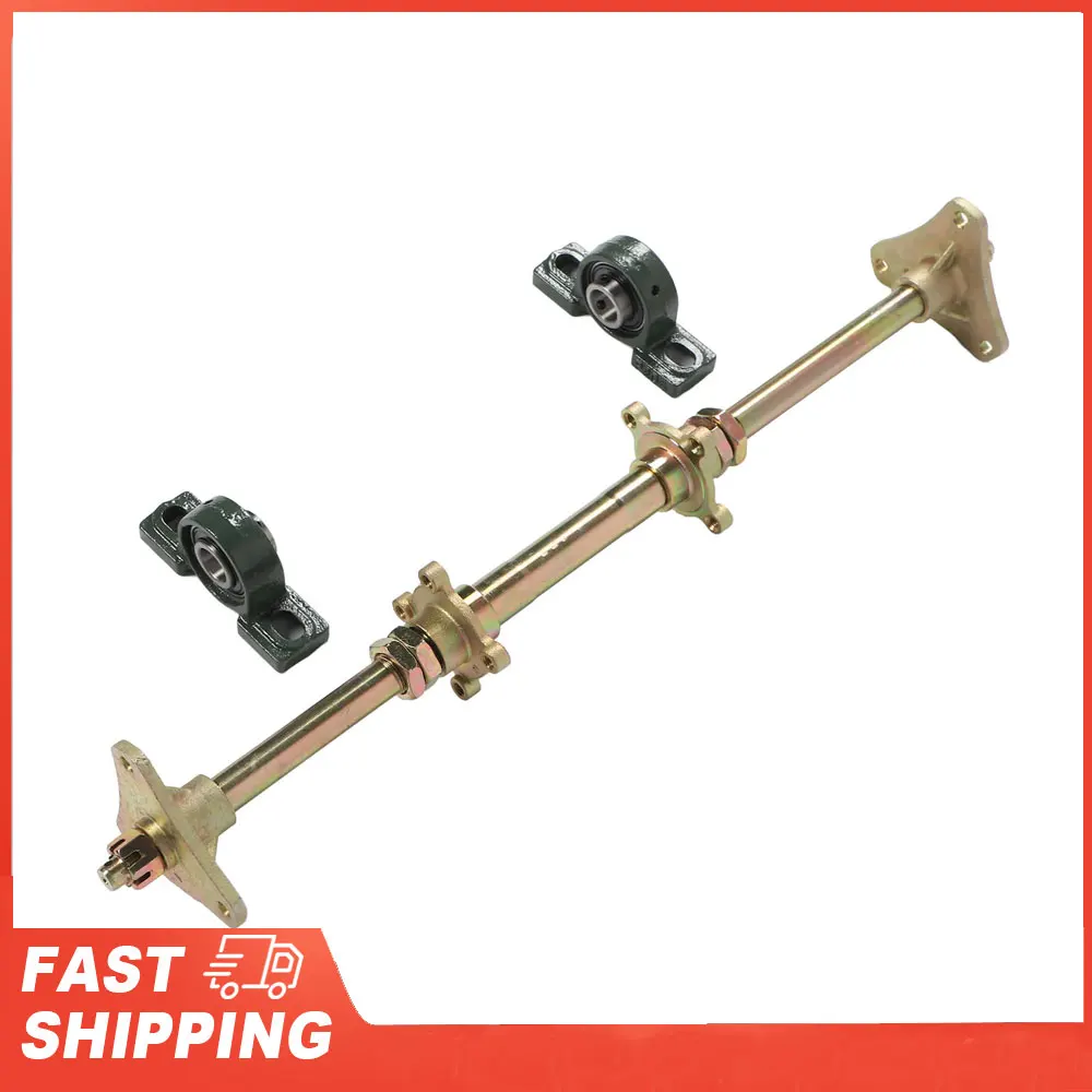 Metal Anti Impact Hubs Fixing Mounts Flanges Set 24inch Rear Axle Shaft Kit for 50‑150CC ATVs Quads Drift Trikes