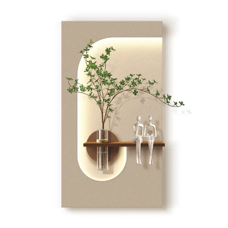 Three-dimensional sandstone porch, decorative painting DIY hydroponic green plant living room