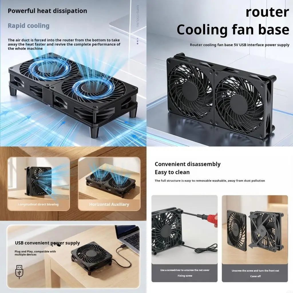 J78A 120MM USB Fan 5V Brushless Cooling Fan with 3 Speed Switcher 120MM for Router