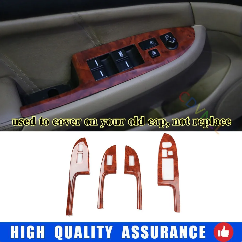 For Honda Accord 2004-2007 7th Wood Grain Window Door Lock Control Switch Trim