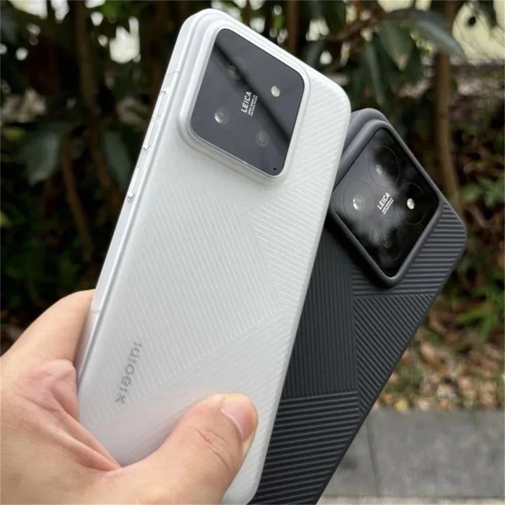 حافظة هاتف هندسية لهاتف Xiaomi 15 Pro حافظة لهاتف Xiaomi Mi 14 13 شريط شفاف غير لامع نحيف PP غلاف من السيليكون ممتص للصدمات أنيق بسيط