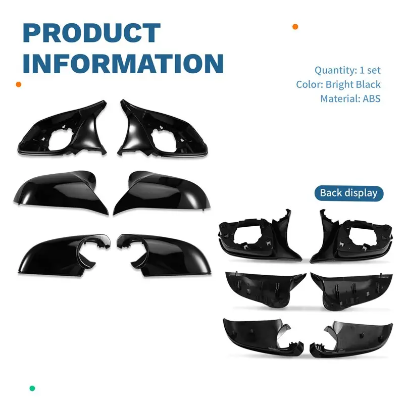 A13Z-Black Rearview Mirror Cover Caps For BMW Models F20 F21 F22 F23 F30 F35 F34 F32 F33 F36 E84 I3 F87 M2 1 2 3 4 X Series
