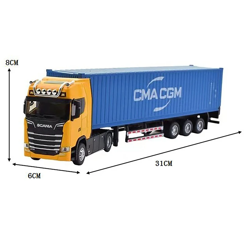 1:36 Alloy Container Truck Toy Model Toy Highly Simulation Children Pull-Back Delivery Vehicle Boy Toys For Children