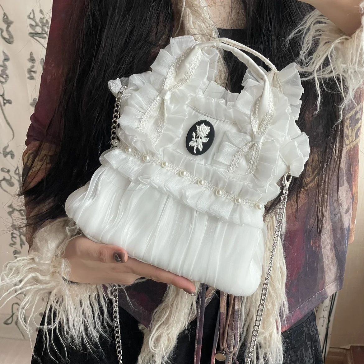 

Y2K Gothic Lolita Punk Shoulder Bags Harajuku Women girl Large Capacity Versatile Handbags Underarm Bag Totes Female