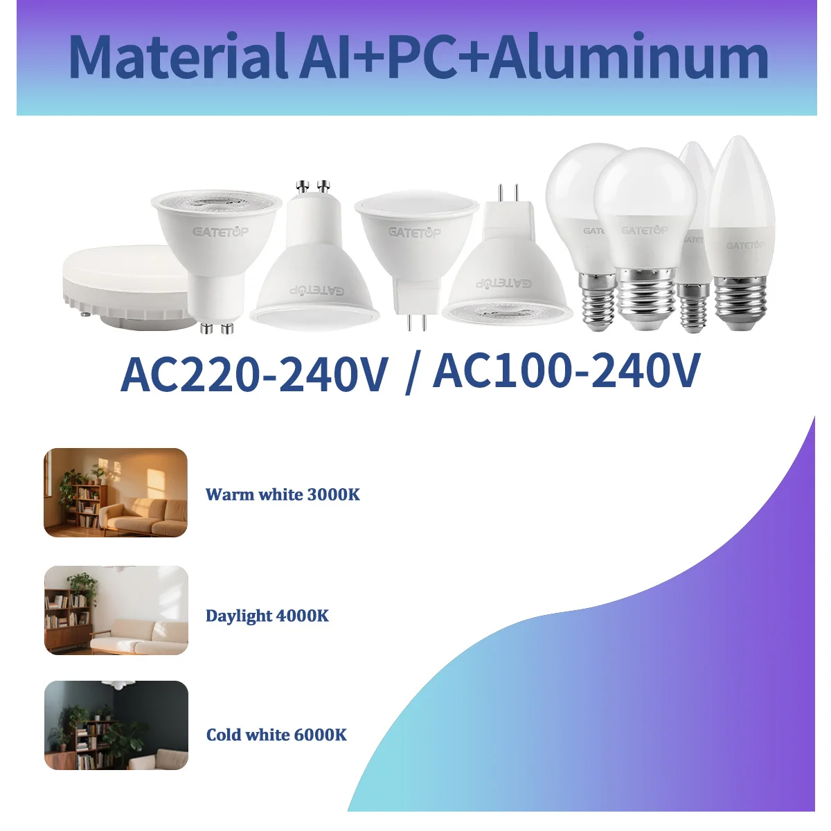 10Pack 5W GU10 MR16 C37 G45 GX53 LED Bulb Lamp AC 110V AC220V Hight Lumen Bulbs RA80+ E27 E14 Base for Home Derec Study Light