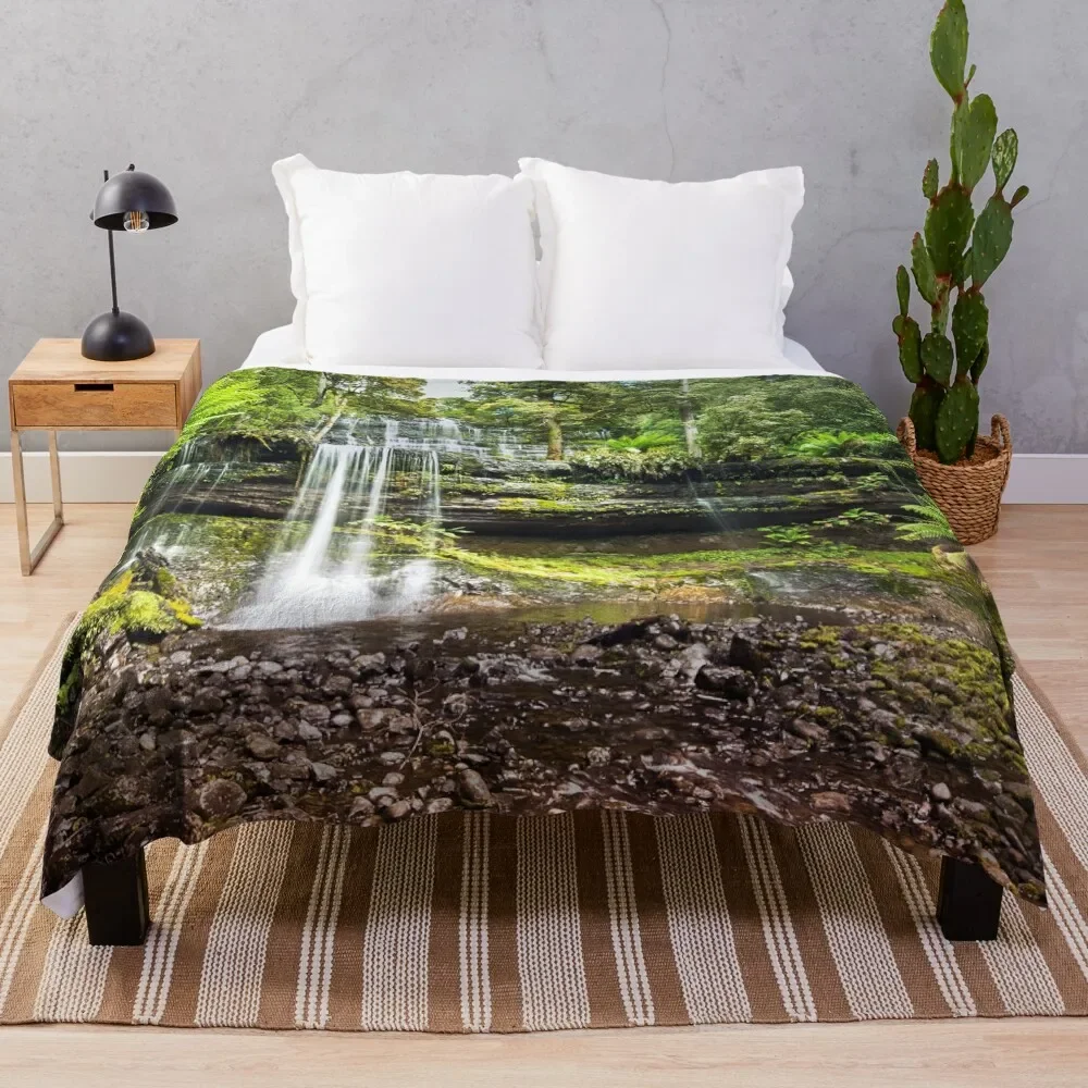 Russell Falls, Tasmania Throw Blanket Versatile Cozy Throw Blanket for All Occasions