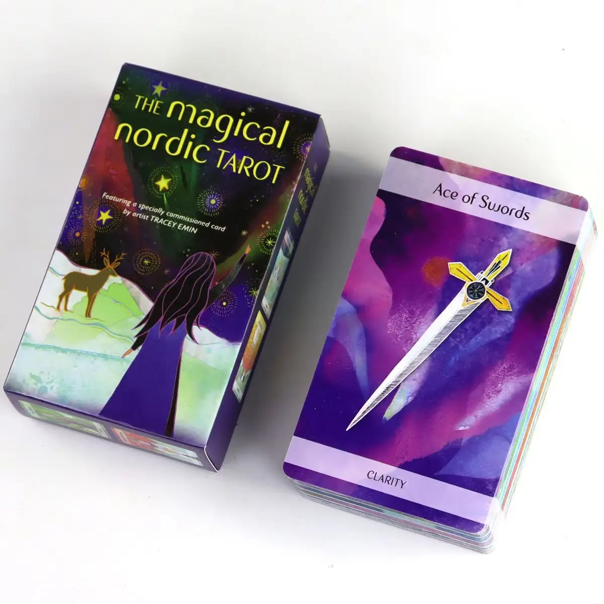 Een volledig dek met 79 kaarten geïnspireerd door oude Noordse mythen en folklore de magische Noordse Tarot 10,3 * 6 cm