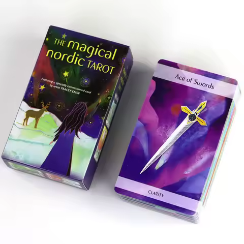 A Full Deck of 79 Cards Inspired By Old Nordic Myths and Folklore The Magical Nordic Tarot 10.3*6cm