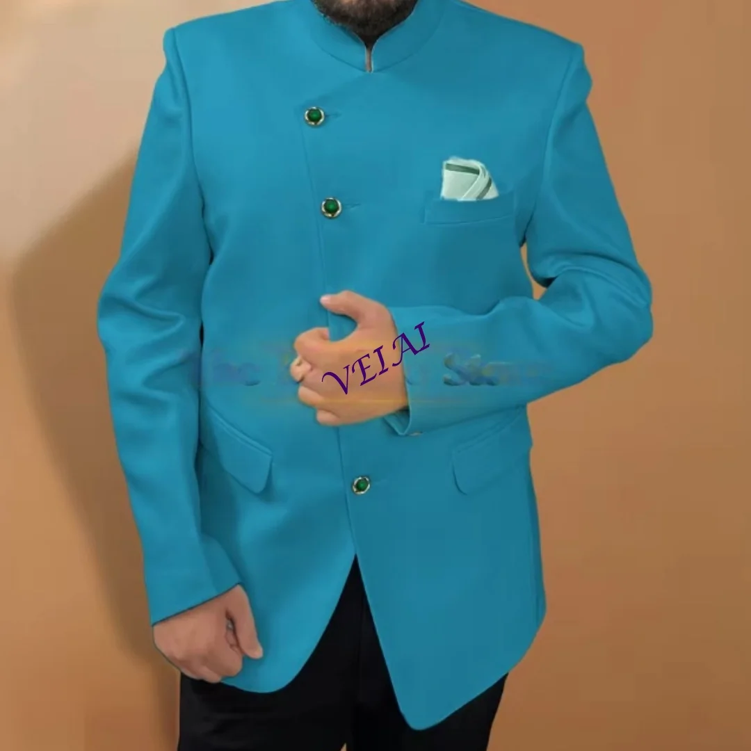 

CustomizedFashion Mint Mens Suit Indo Western Blazer Custom-made Clothes for Wedding Groom Prom Party Gentlemen Tuxedo Gift