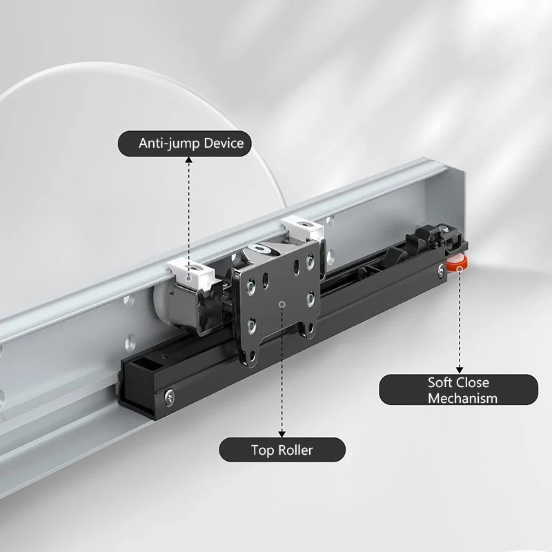 Sliding Doors System Concealed Sliding Barn Door Hardware 32in-52in Rail Kit Home Ghost Interior Sliding Hidden Doors Track
