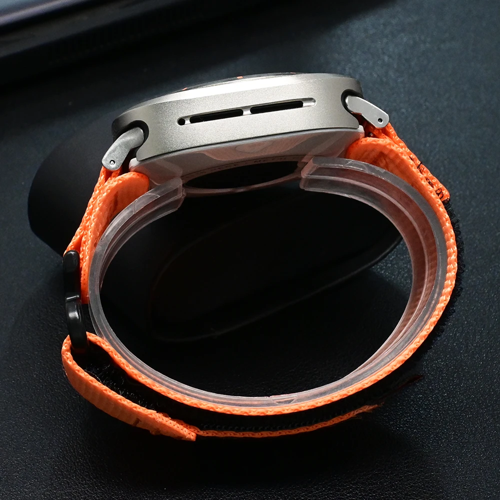 الرجال السفر حلقة النايلون حزام لسامسونج غالاكسي الترا النايلون الرياضة الفرقة لسامسونج غالاكسي الترا 47 مللي متر البرتقال سوار إكسسوارات