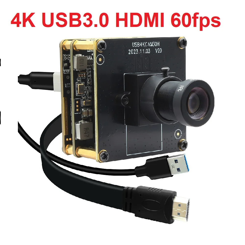 

ELP USB Camera Module 4K HDMI Camera High Speed 60fps USB 3.0 Webcam Module Ultra HD Zoom lens Industrial Camera Mini Webcam