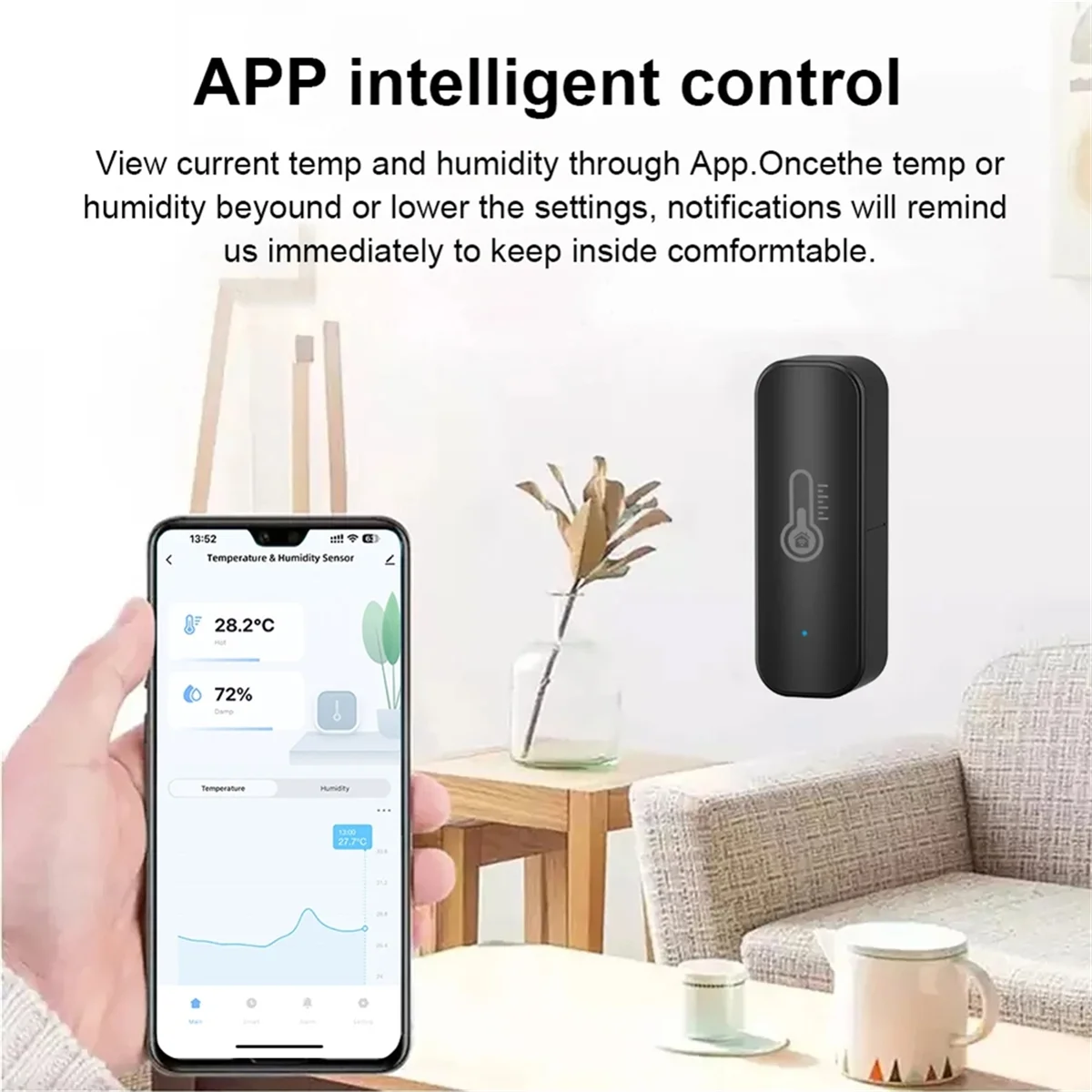 Tuya Smart Temperature and Humidity Sensor WiFi APP Remote Monitor for Smart Home Var SmartLife Work with Alexa