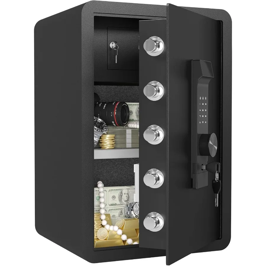 4.0 Cubic Feet High Security Fireproof Waterproof Safe with Electronic Password Lock Private Inner Cabinet Adjustable Shelves W