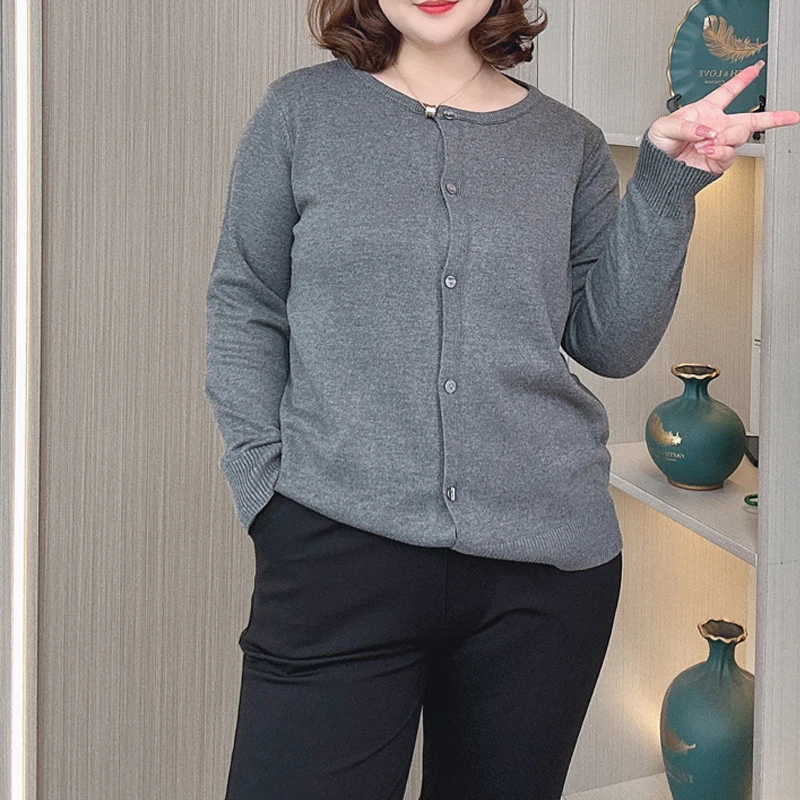 Cardigan à manches longues pour femmes, chandail simple et résistant, pull décontracté, à la mode, pour porter à l'extérieur, grande taille, nouvelle collection automne