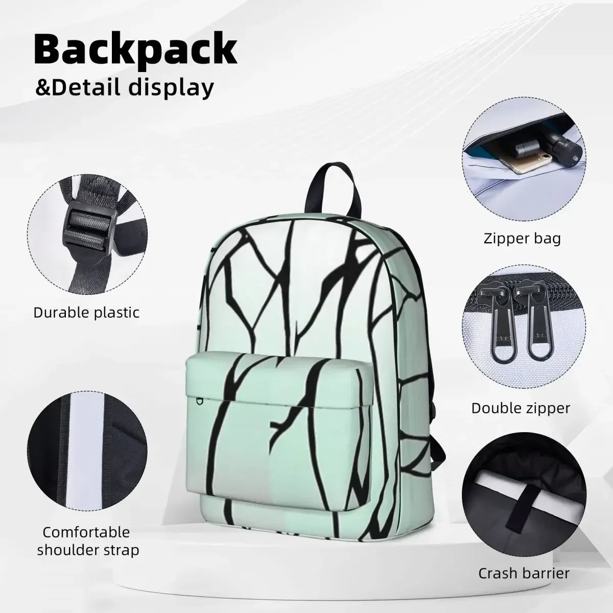 Shinobu Pattern Backpack Waterproof Children School Bag Laptop Rucksack Travel Rucksack Large Capacity Bookbag