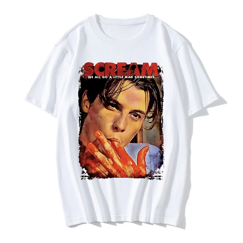 

Woman T-shirt Screaming 90's Movie Shirt Halloween Movie Shirt We Go A Little Crazy T on Shirt