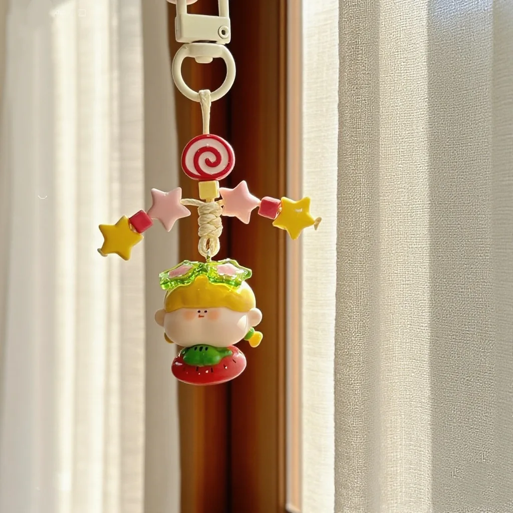 1/6 قطعة إكسسوارات رائعة على شكل قطرة الندى الصغيرة يمكنك صنعها بنفسك: حلقات مفاتيح متخصصة إبداعية وسحر على طراز الدوبامين