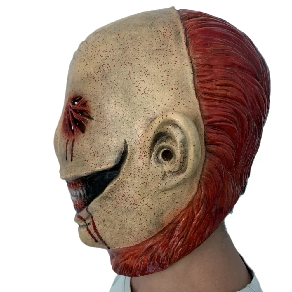 2025Halloween Bloederig Gezichtsloos Bloederig Horror Clown Masker Volwassen Monstermasker Volledig Gezicht Lattice Kostuumfeest