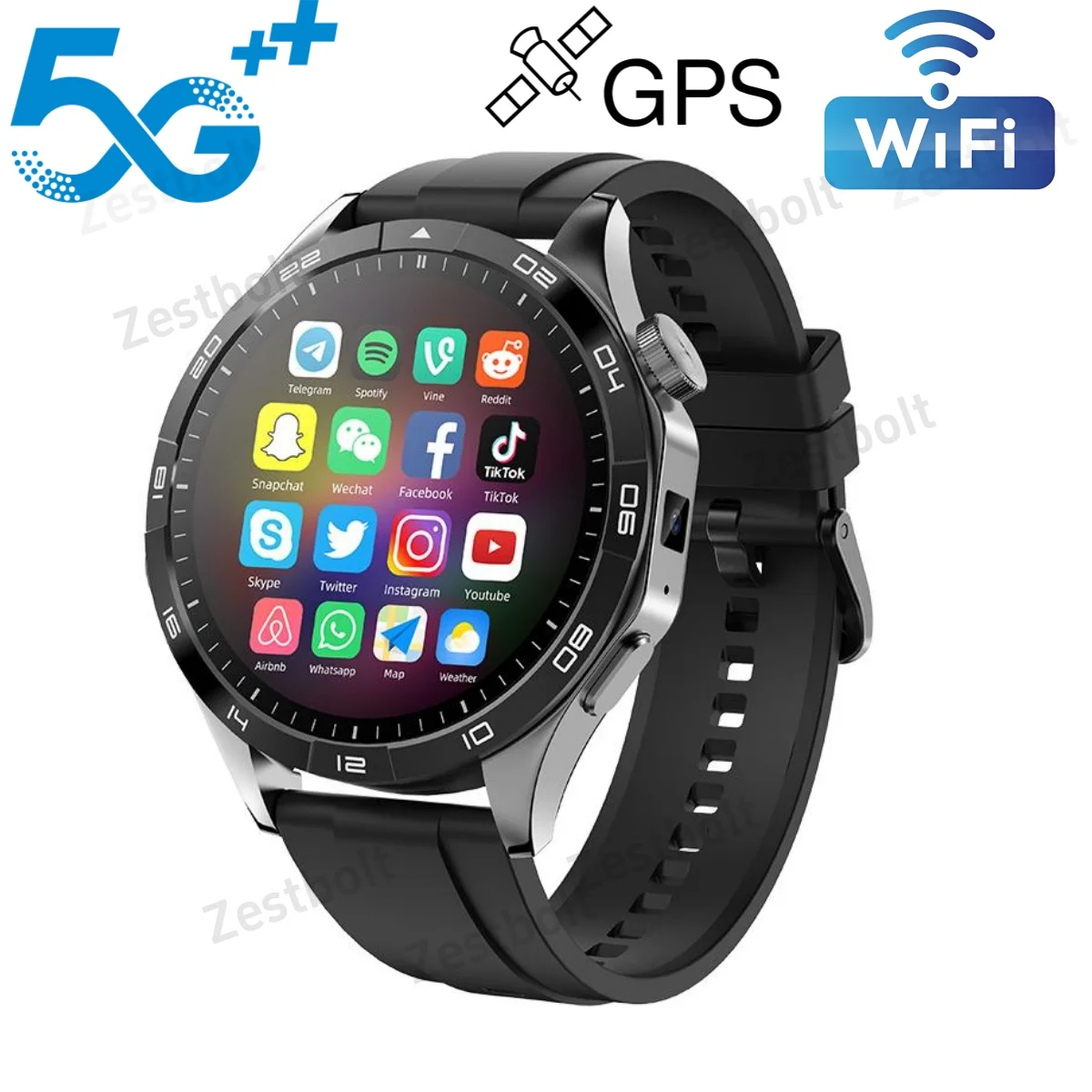

ZestBolt 4G/5G Smartwatch Men Women GPS WIFI 5G Smart Watch With Dual Camera NFC App Download 256GB Storage Rom Amoled Screen