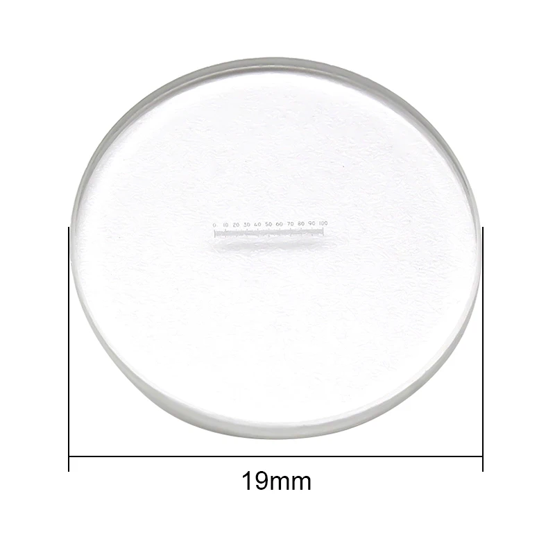 DIV=0.05mm Microscope Micrometer Microscope Eyepiece Optical Glass Lens with 100mm Scale Horizontal Measurement Diameter 19mm