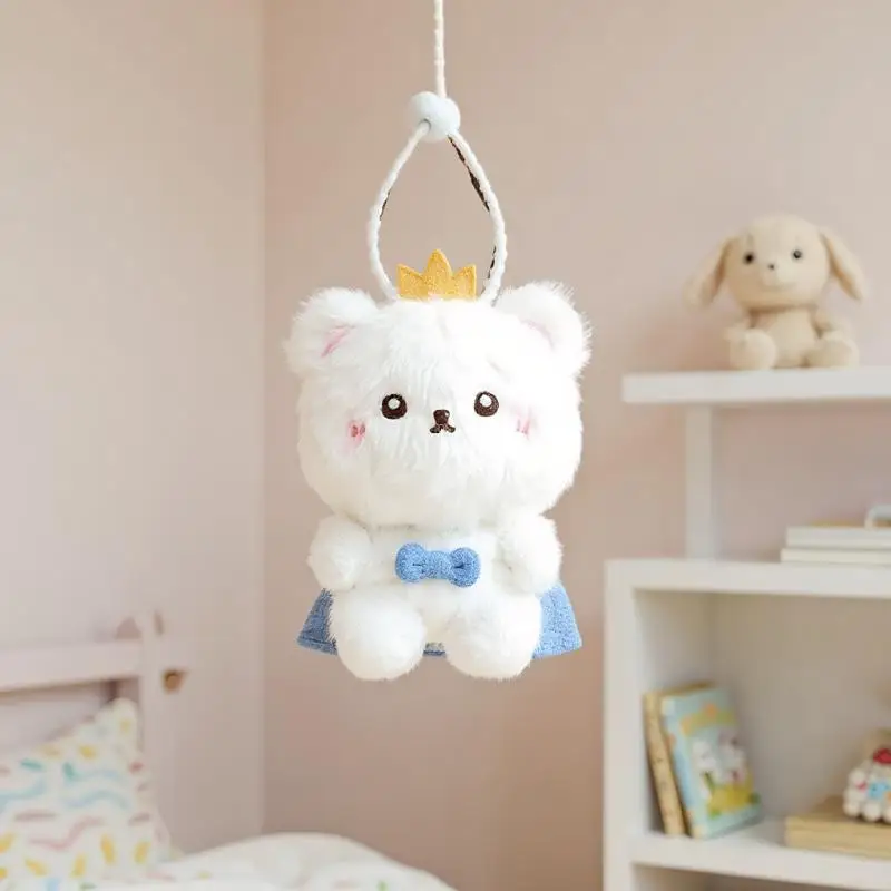 クリエイティブかわいい悪魔犬リトルベアぬいぐるみキーホルダーかわいい動物バックパックペンダント装飾アクセサリーソフトぬいぐるみおもちゃ