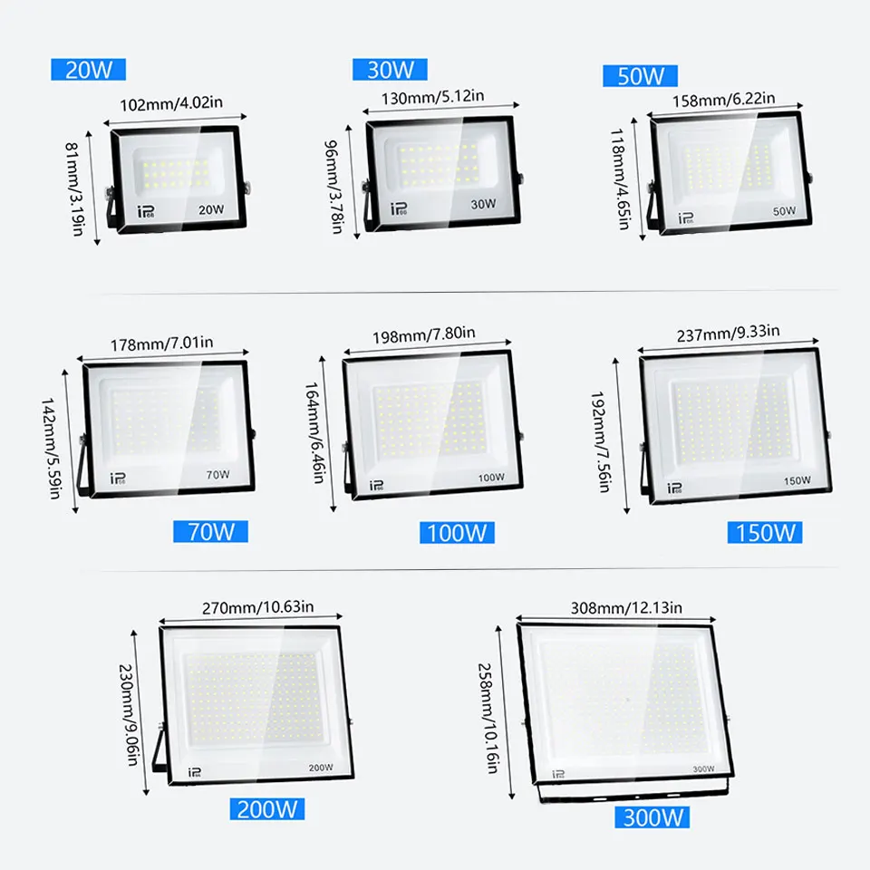 LED Floodlight AC110V/220V LED Spotlight Sensor Outdooor Lamp Waterproof 70W 100W 150W 200W 300W For Garden Street Outdoor Light