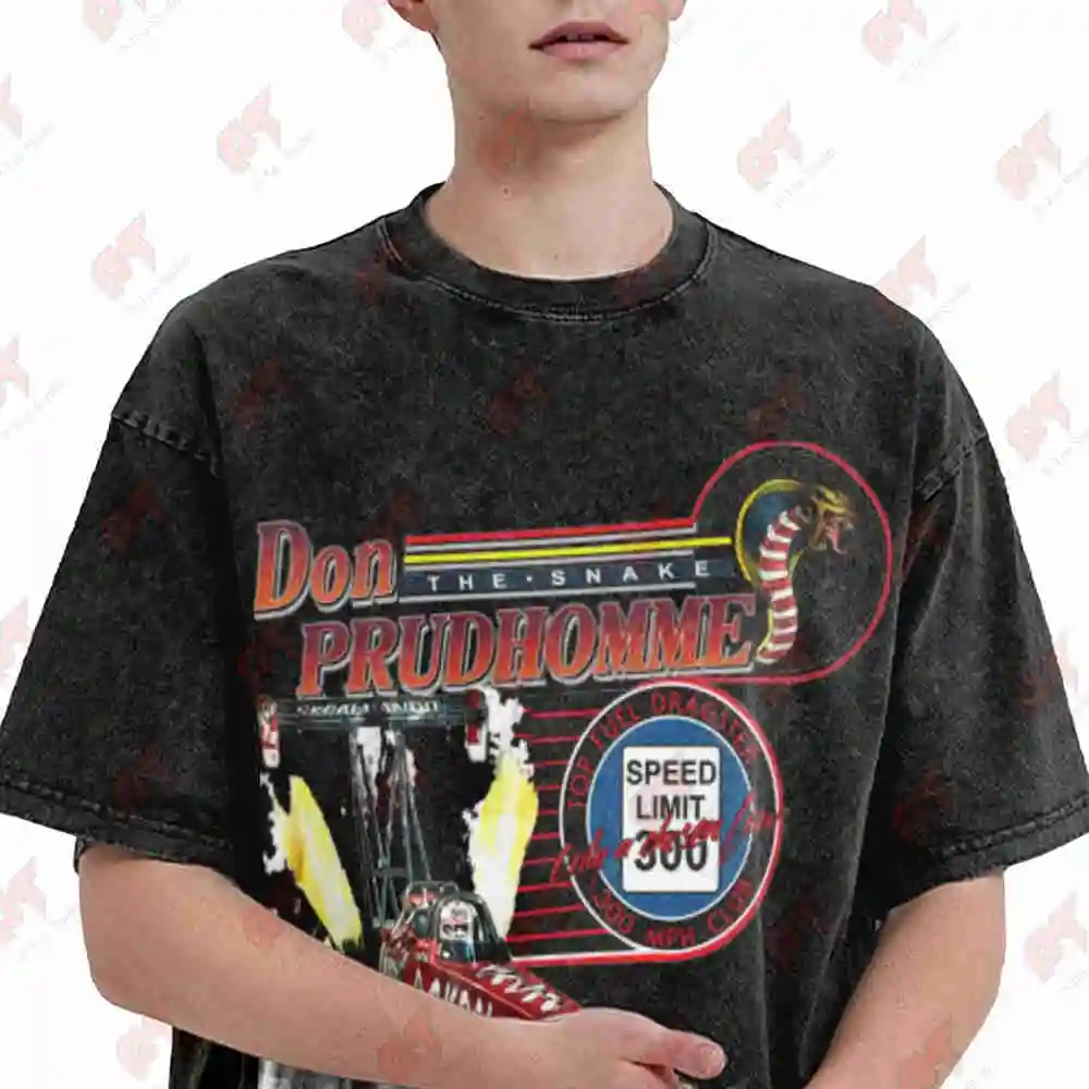 1993 Snake Don Prudhomme Top Fuel Dragster Vintage Washed Tee Pure Cotton T-Shirt