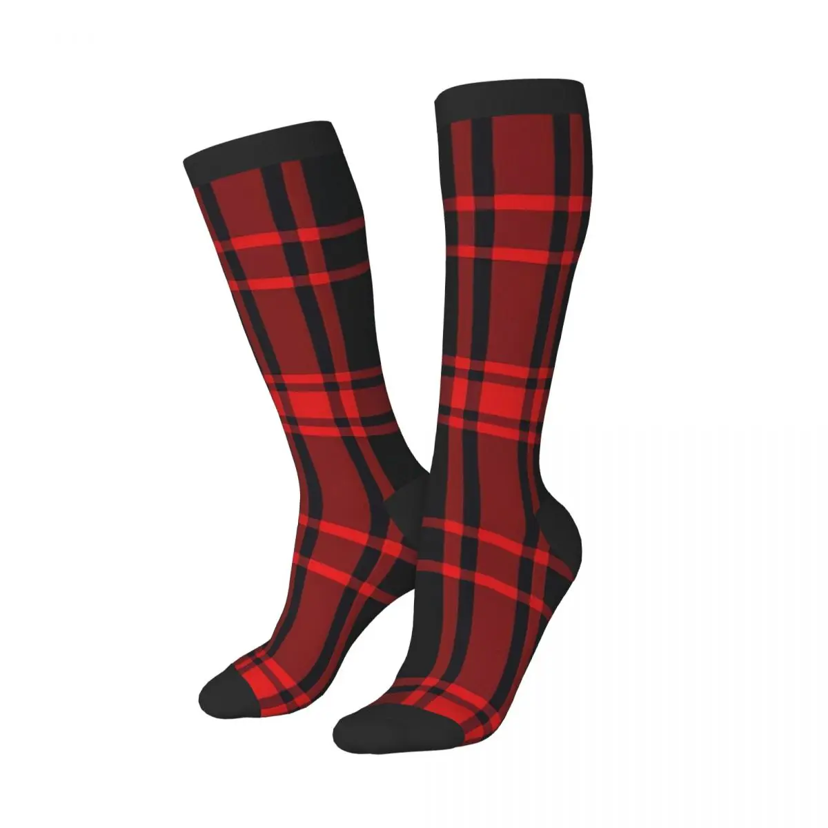 Stockings Funny Autumn Casual Warm Socks Classic Plaid Checkered Tartan Pattern Soft Winter Knee High Socks