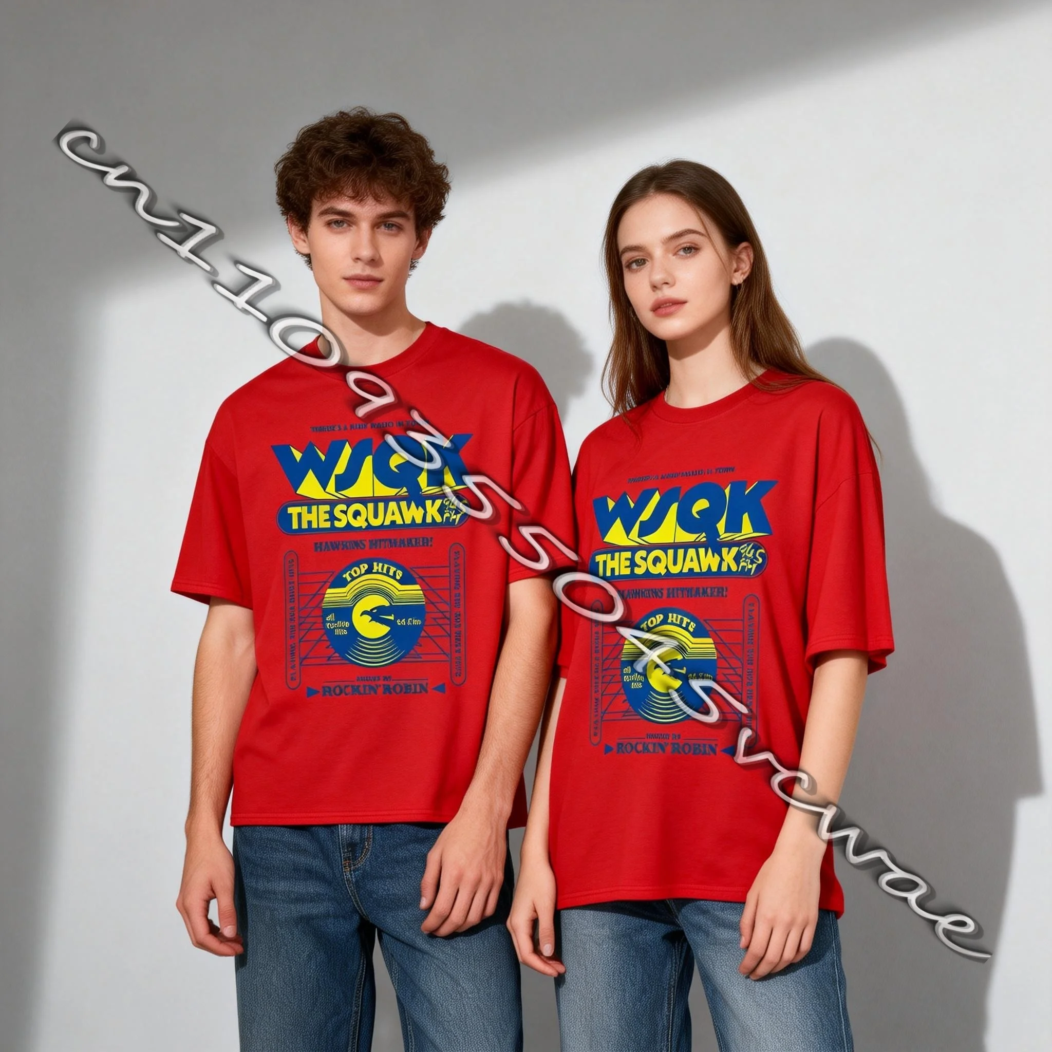 

Летняя коллекция 2026 года 5 WSQK The Squawk 94,5 FM, креативная футболка с логотипом в стиле ретро, женская и мужская футболка больших размеров, новый стиль