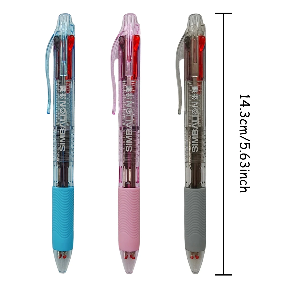 1/3 Stück 4-in-1-Farbkugelschreiber, 0,5 mm, 4-Farben-Stift auf Ölbasis, kreativer Markierungsstift, Lern- und Bürobedarf – Detail 2