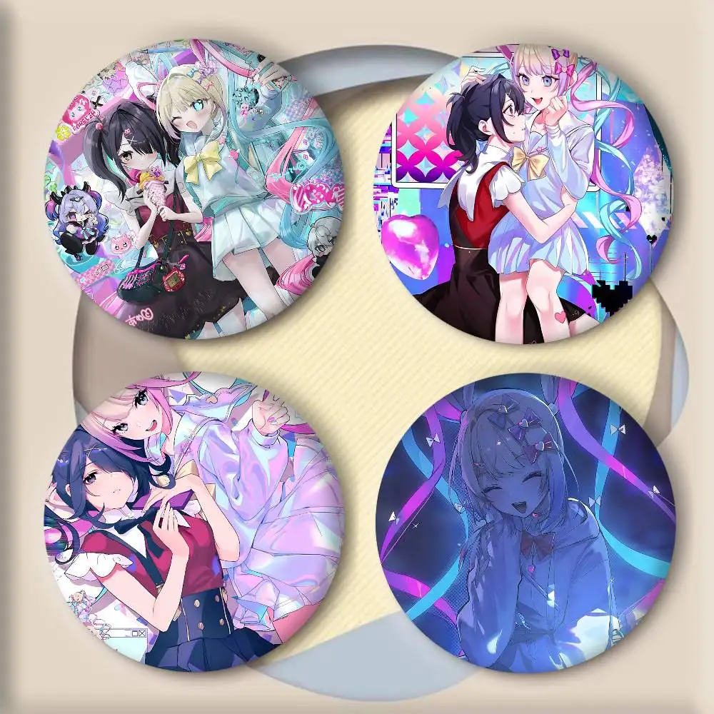 Game N-Needy Streamer Overload Anime Round badge lapel pin backpack clothing jewelry accessories gift brooch