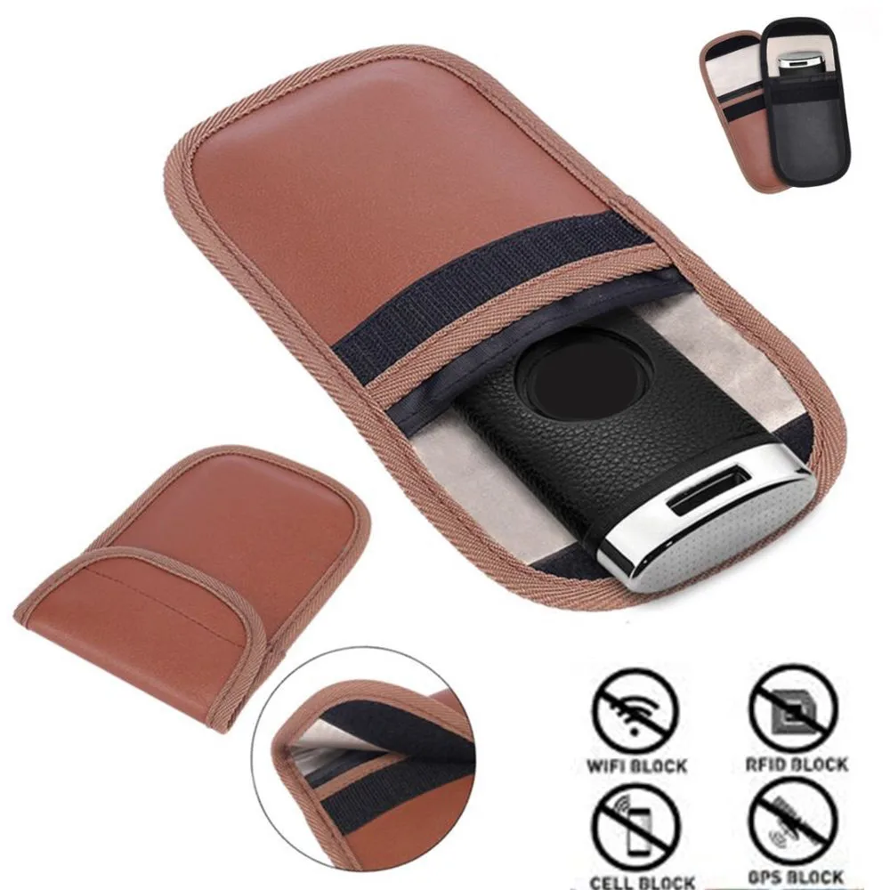 2pcs Anti-theft Signal Blocking Faraday RFID Signal Blocking Pouch Keyless Entry Car Key Pouch Case Bag For Privacy Protection