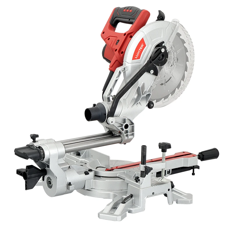 LUXTER 1800W 255mm(10 inch)  Compound Sliding Miter saw Single Bevel With  Mitre Saw For Woodworking And Aluminium Cutting