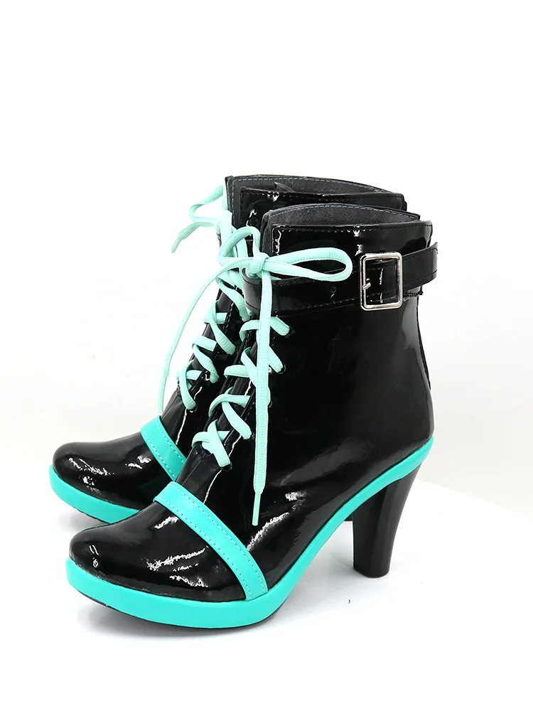 Miku 16. Jahrestag Cosplay Schuhe Damen Herren Miku Cos Anime Performance Schwarze Stiefel