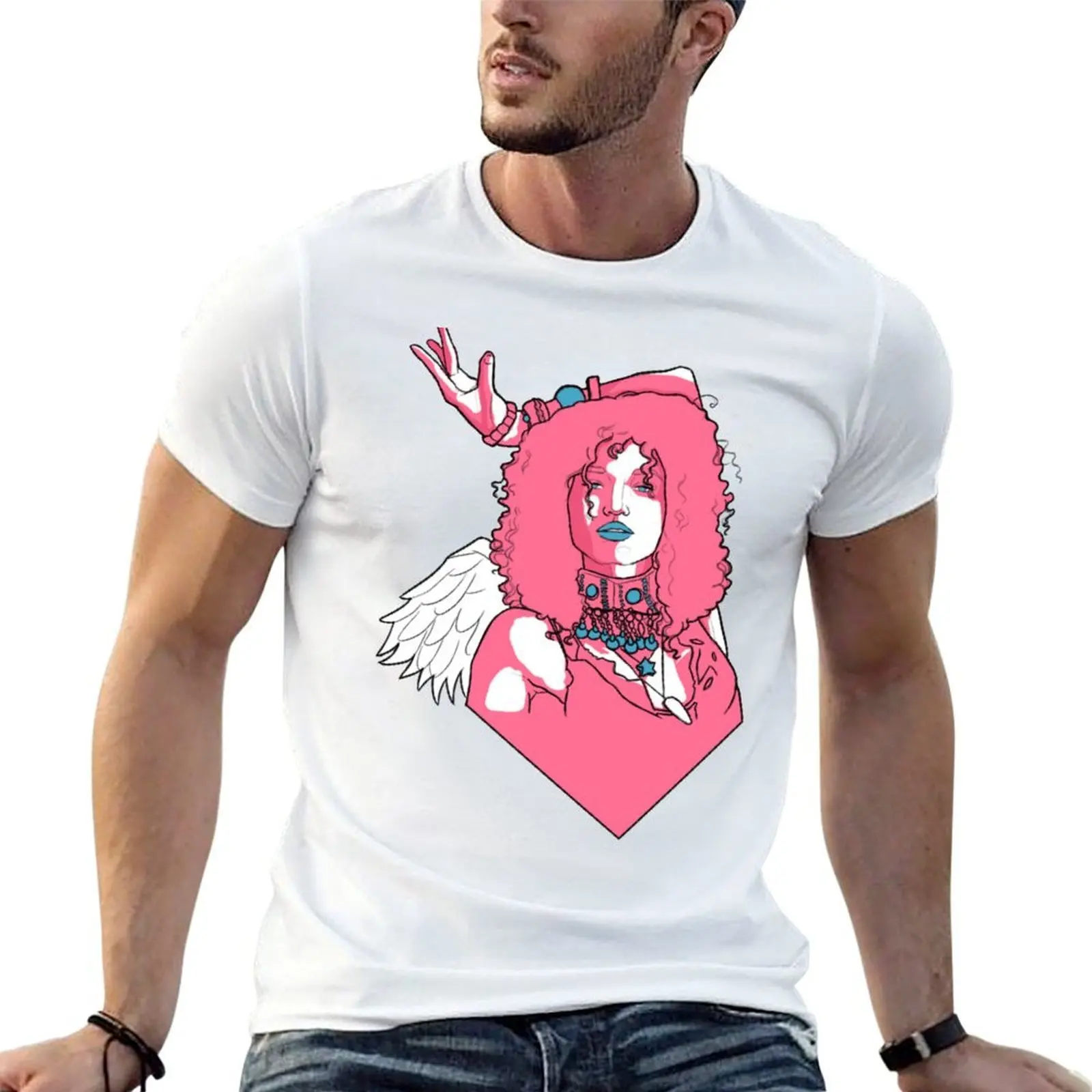 Angel - Pose T-Shirt quick-drying summer top oversized t shirt men