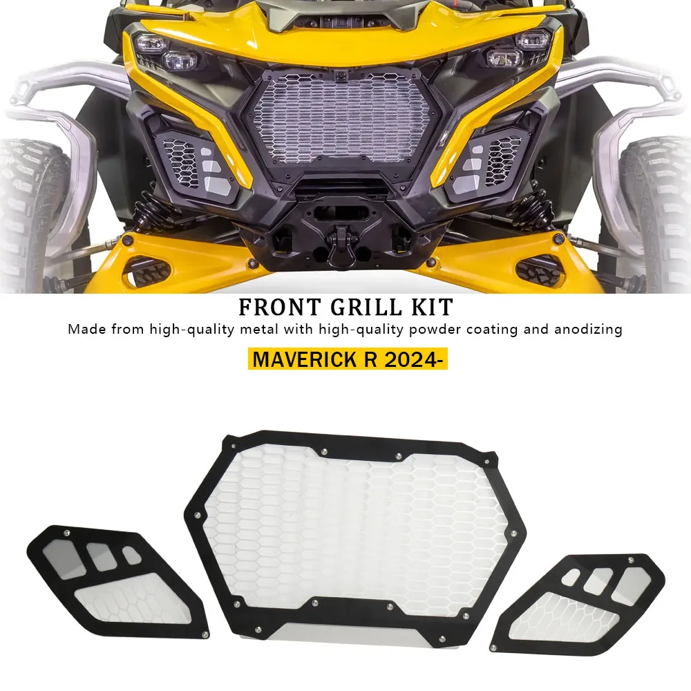 

New Front Grill Kit Black Radiator Guards Set UTV For Can-Am maverick R Maverick MAVERICK R 2024 2025