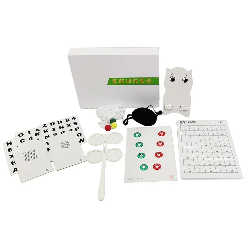 

1set Family Vision Trainer Training Tools Flipper Letter Cards Rock Chart Eye-Patch Rock Chart Ball Brock String