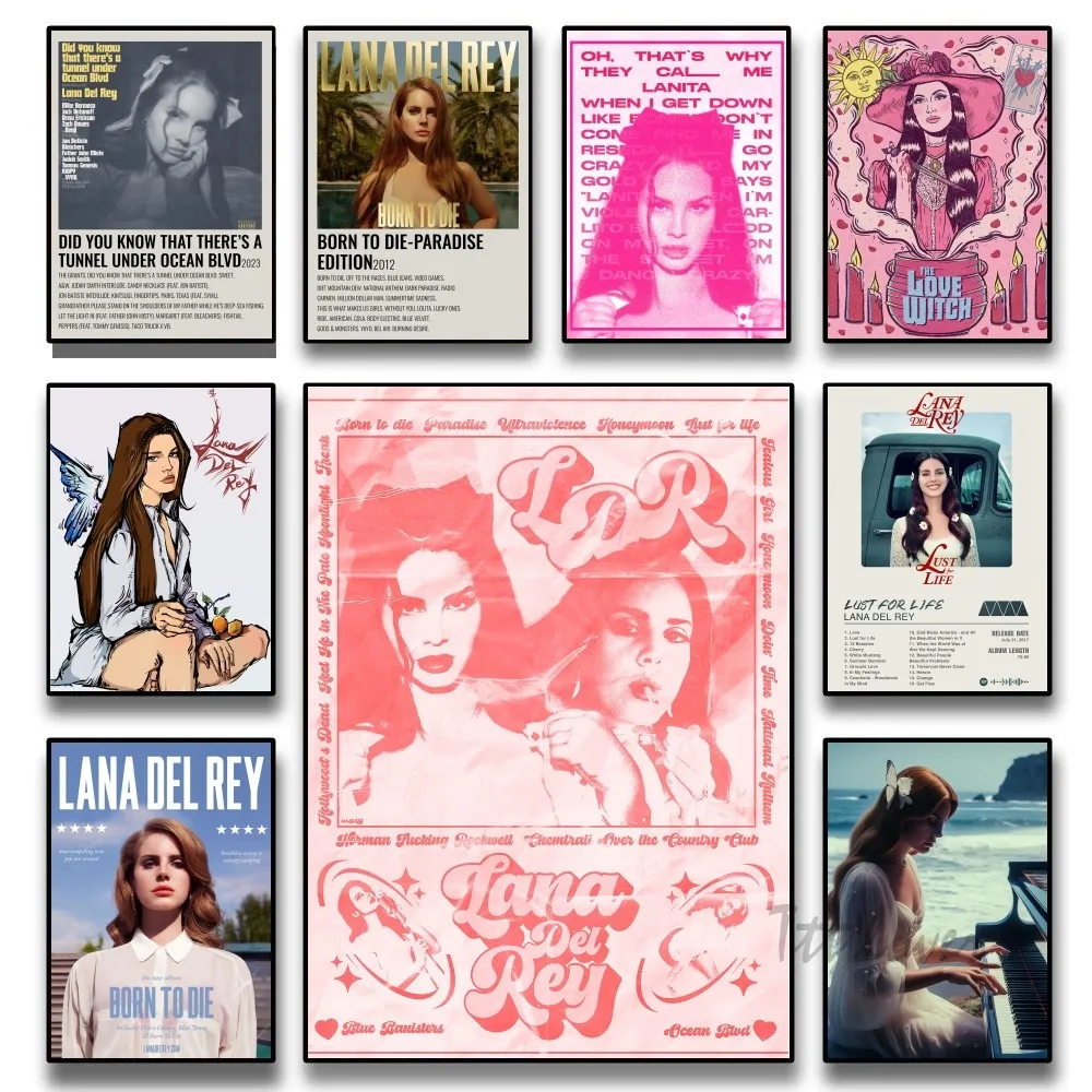 Singer Lana Del Rey Classic Music Album Poster Paper Print Home Living Room Bedroom Entrance Restaurant Cafe Art Painting Decor